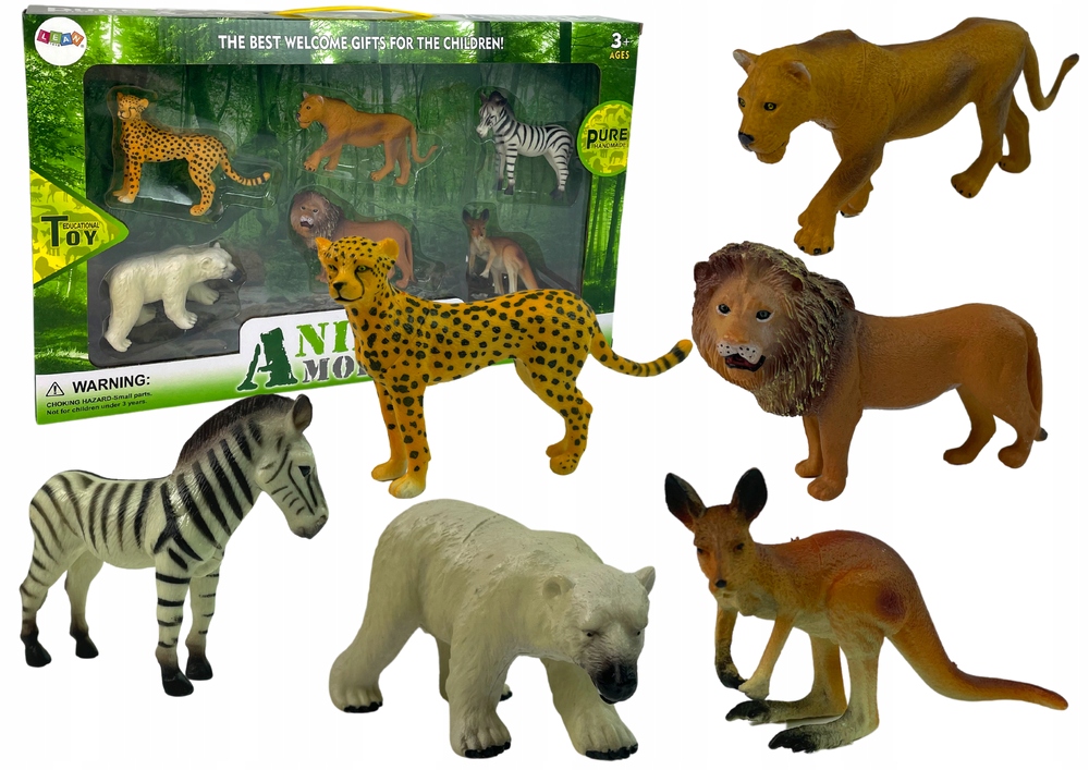 

Duży Zestaw Figurek Dzikie Zwierzęta Lwy Zebra