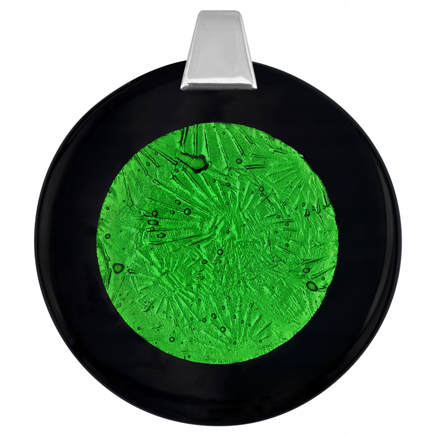 Dámský zelený přívěsek Harf sklo murano kolečko