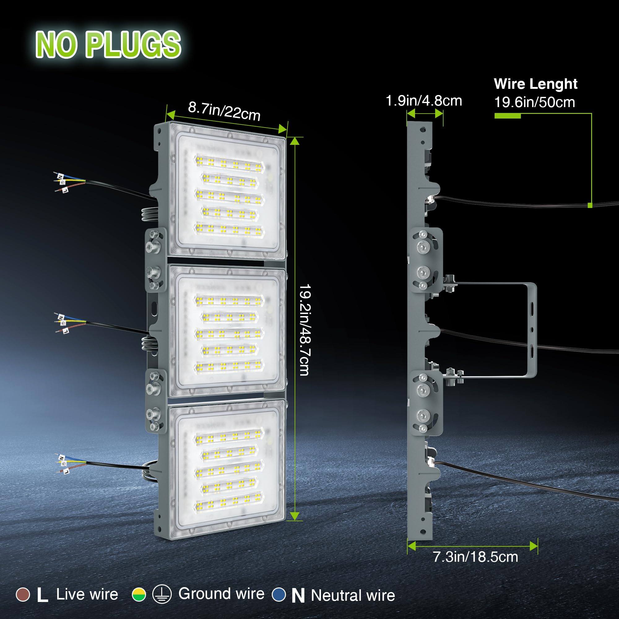 Naświetlacz LED 300W 30000lm 6000K IP66 Do Basenu Ogrodu Magazynu STASUN — miniatura 6
