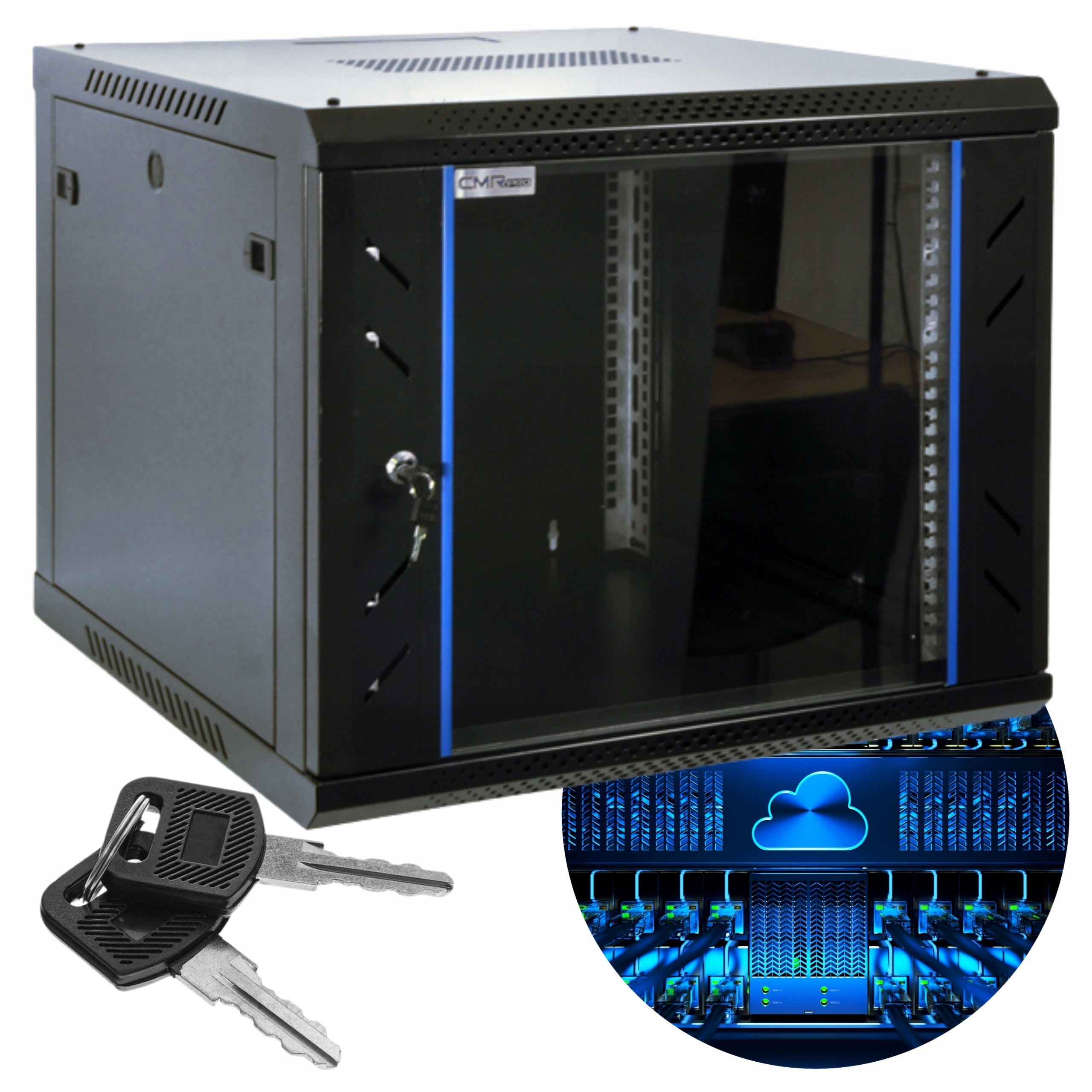 Szafa wisząca Rack CMR-CAB-09-600 9U 19" 600x600x501mm na rejestrator Cctv