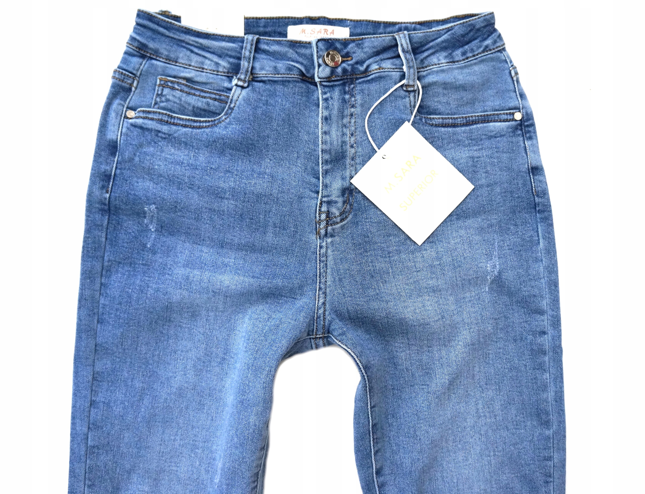 M.SARA DAMSKIE SPODNIE JEANSY MOM FIT WYSOKI STAN LUŹNIEJSZE NOGAWKI MODNE Rozmiar 40