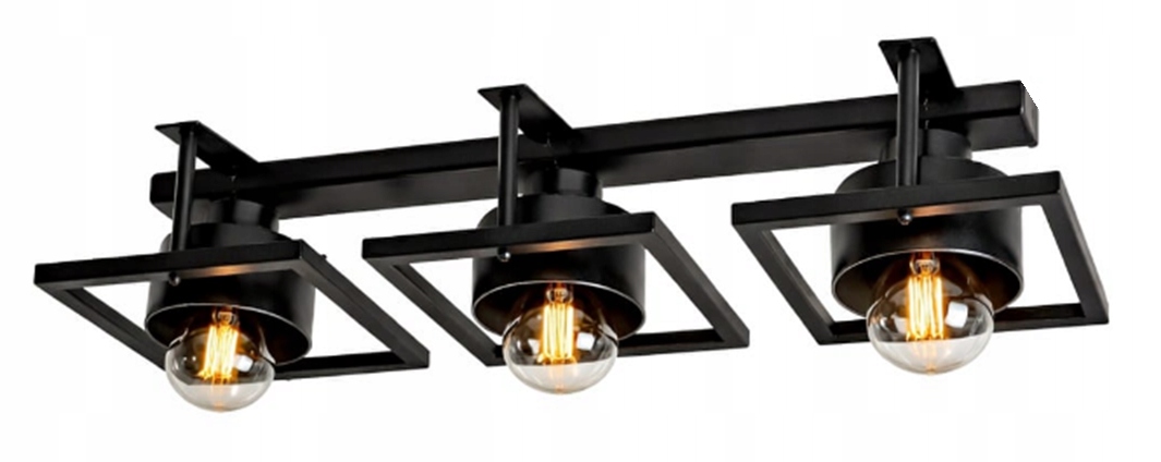 Loftová stropná lampa 3xE27 čierna – moderný dizajn