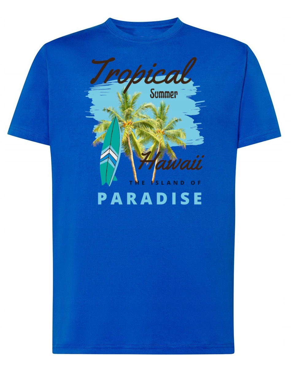 

T-Shirt koszulka nadruk Hawaje Tropiki r.M