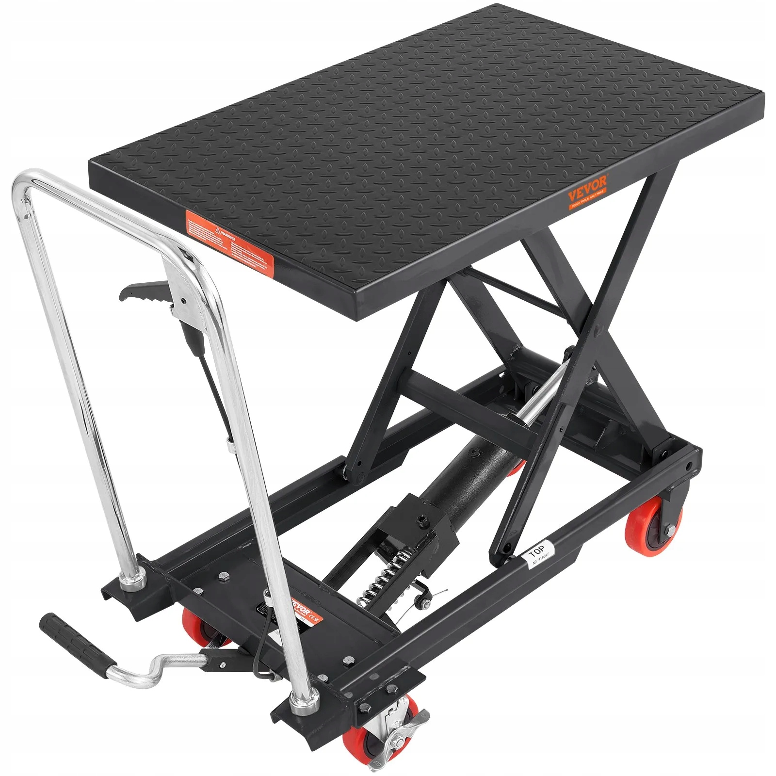 Hydraulický zdvíhací stôl s nožnicami 227 kg 72 cm, mobilný, čierny, vhodný do skladu