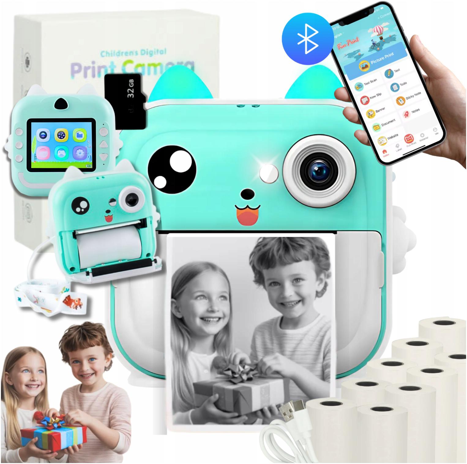 Drukuś Mini Termální Tiskárna Přenosný Fotoaparát Okamžitě Karta 9 Rolí