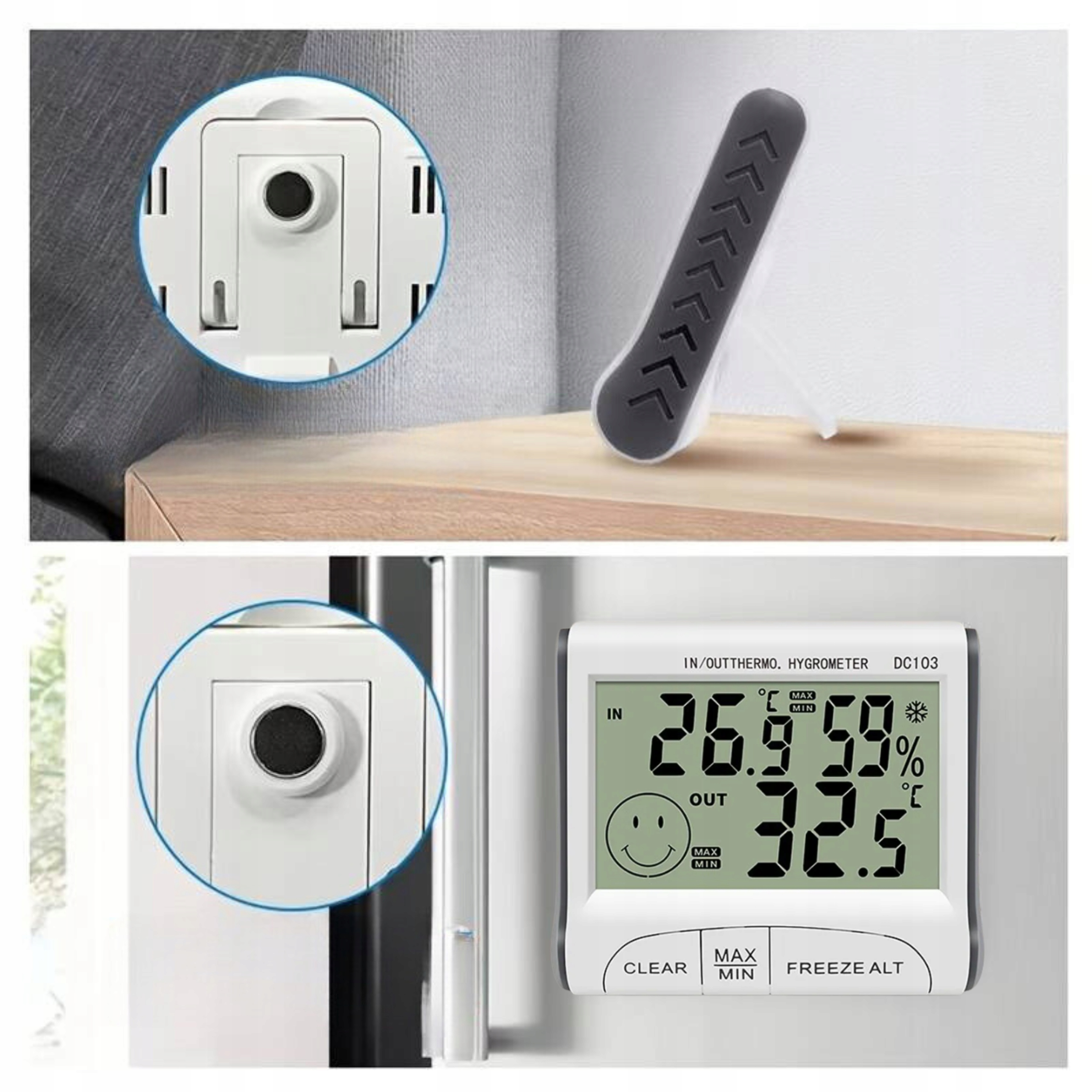 BEZPRZEWODOWA STACJA POGODY POGODOWA HIGROMETR TERMOMETR CZUJNIK MAGNES Model STACJA POGODOWA POGODY TERMOMETR HIGROMETR CZUJNIK