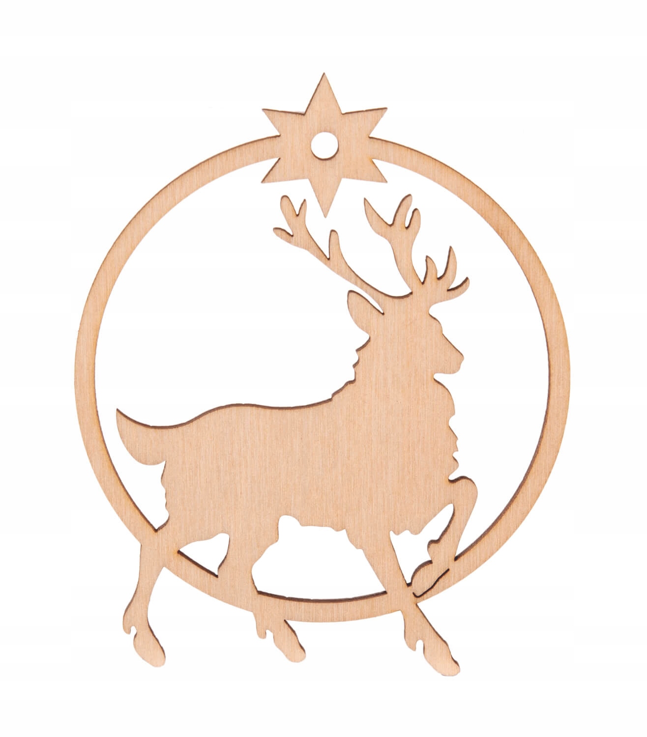 

Bombka zawieszka na choinkę drewniana Renifer eko