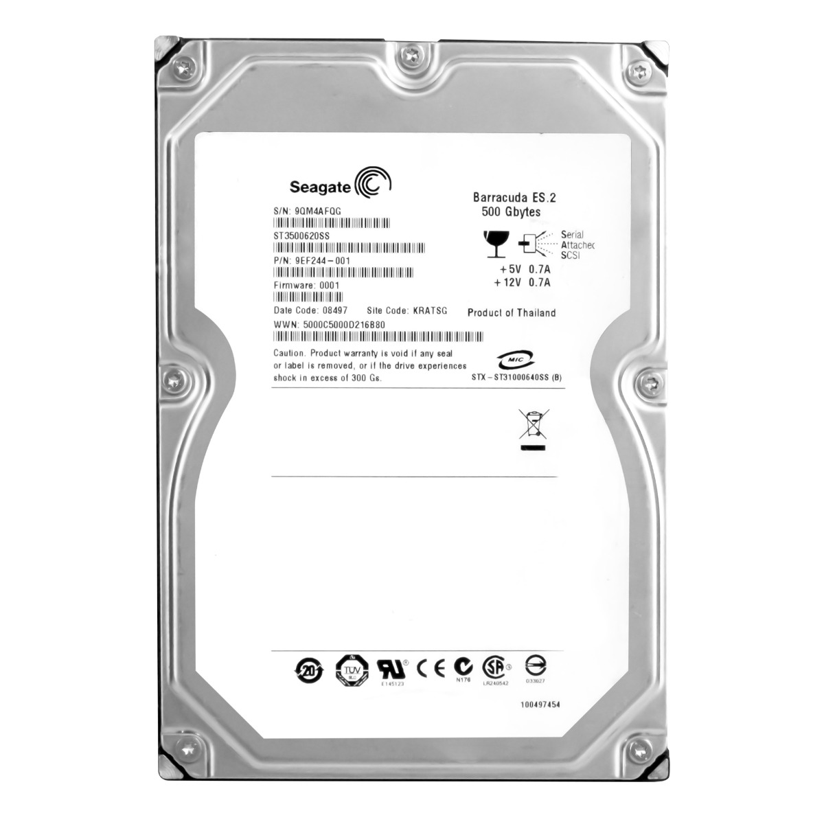Seagate Barracuda ES.2 500GB 7.2K 16MB Sas 3.5'' ST3500620SS