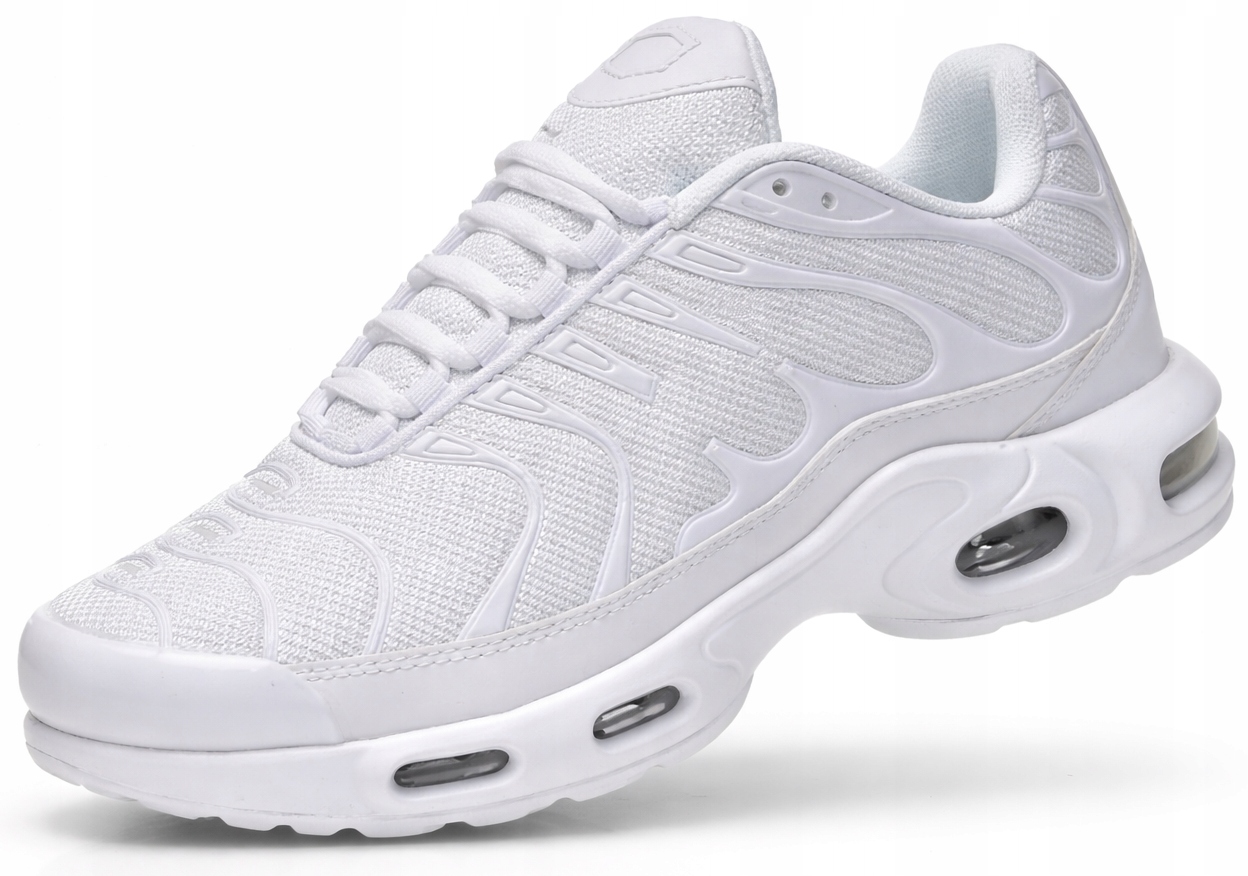 Białe Sneakersy Męskie Sportowe Amortyzacja System Air Mesh Przewiewne