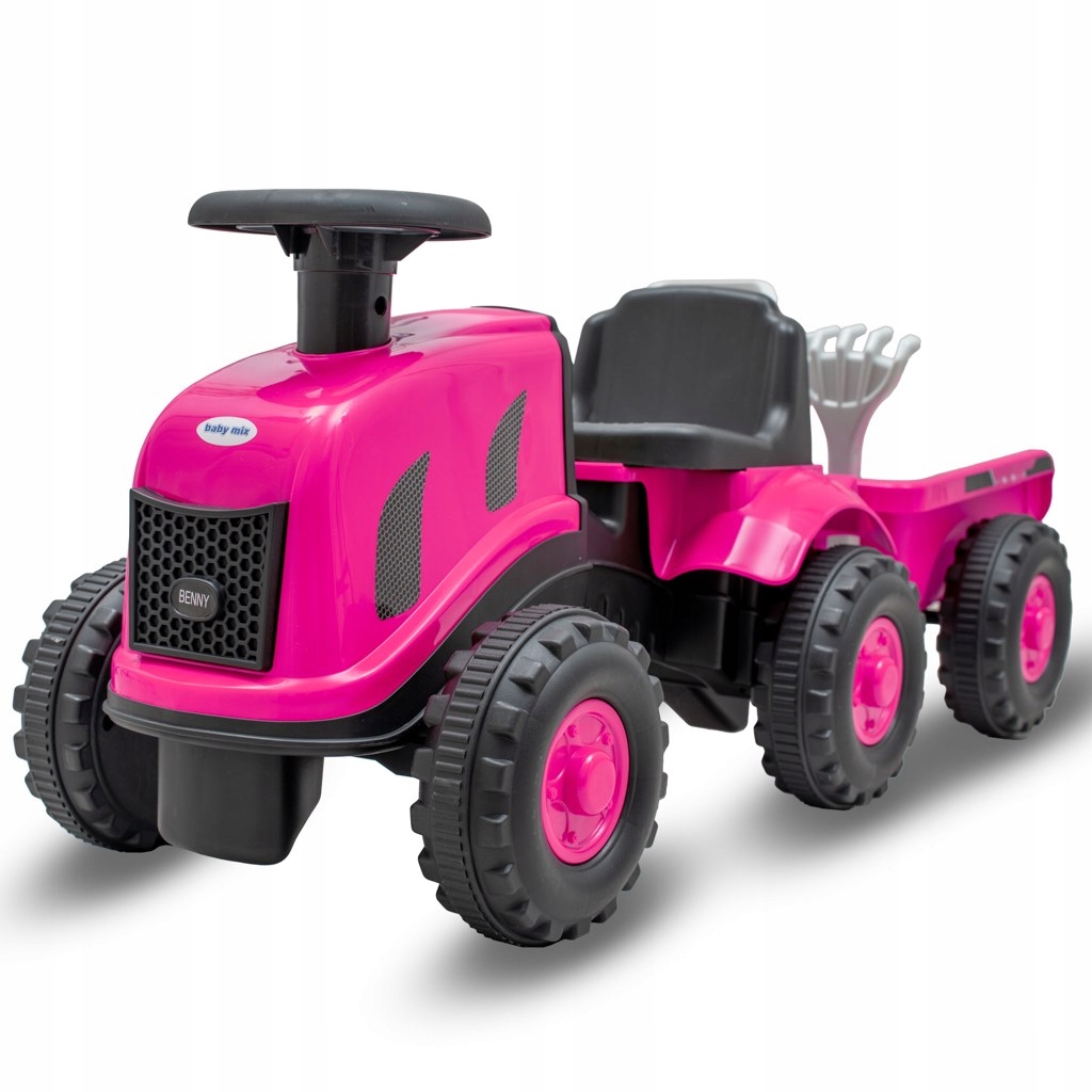 Baby MIX Traktor z przyczepką i narzędziami do 25 kg Benny Pink