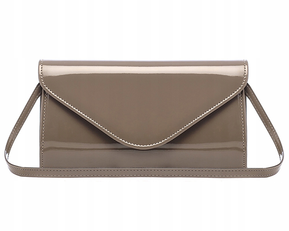 BRĄZOWA KOPERTÓWKA TOREBKA DAMSKA SOLOME S5 LAKIER