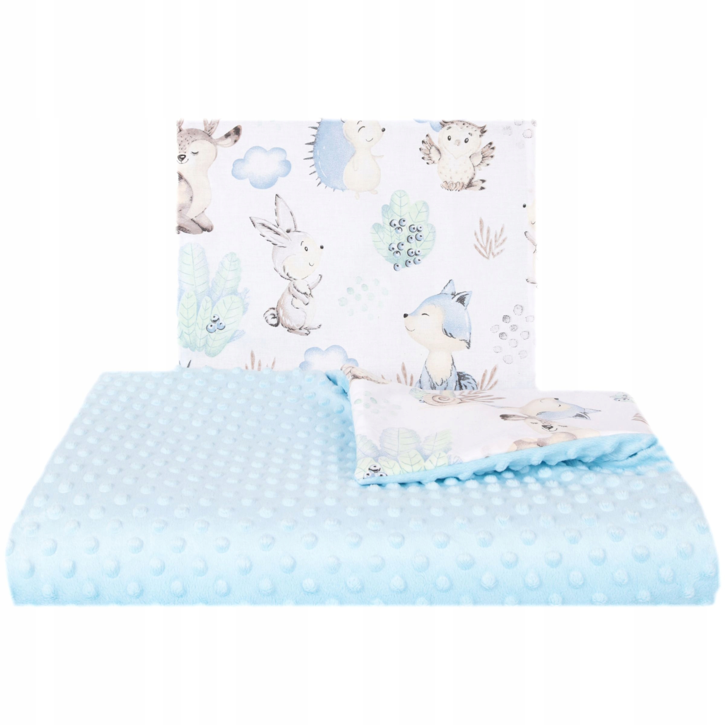 

123BABY Kocyk Kołderka Do Łóżeczka+ Poduszka Minky