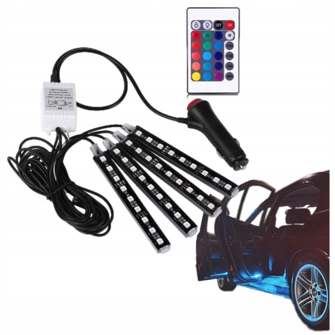 

Oświetlenie Wnętrza Auta Kabiny Rgb Samochodu Led