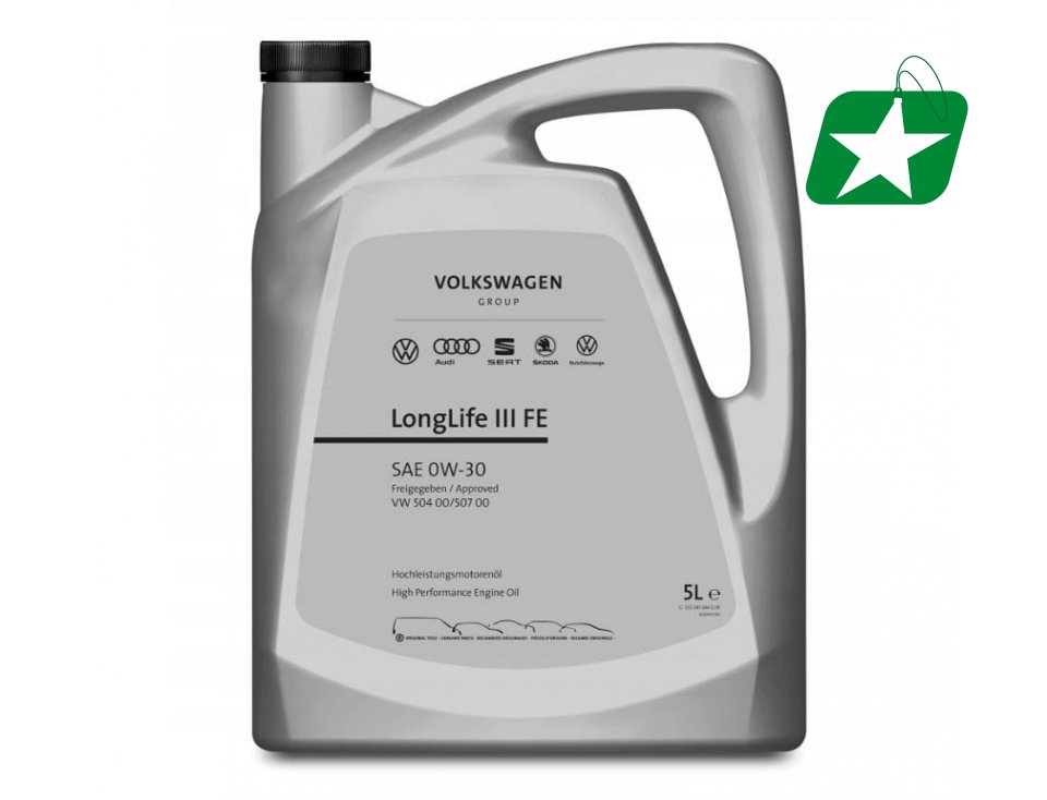 Motorový olej Volkswagen LongLife III Fe 0W-30 504.00/507.00 5 litrov Oe
