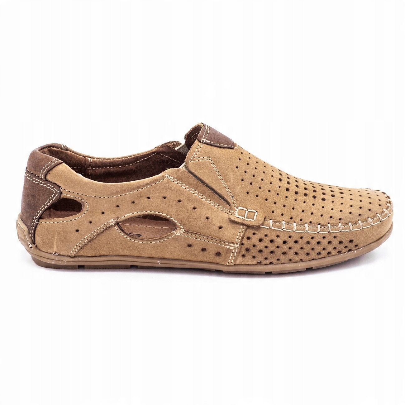 

Buty Męskie Mokasyny Skóra Na Lato 901 Beż 45