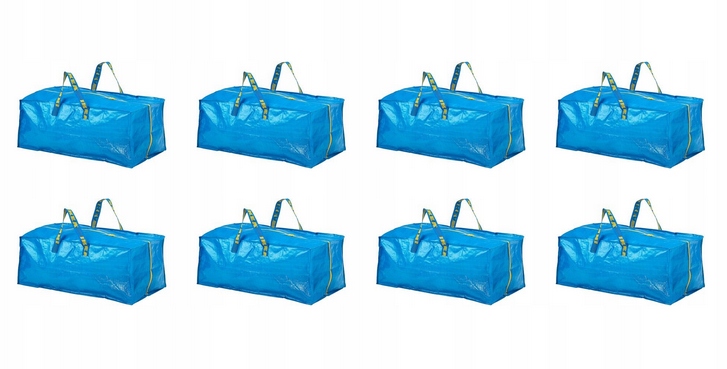 Ikea Frakta modrá uzavíratelná taška se zipem 8ks Set