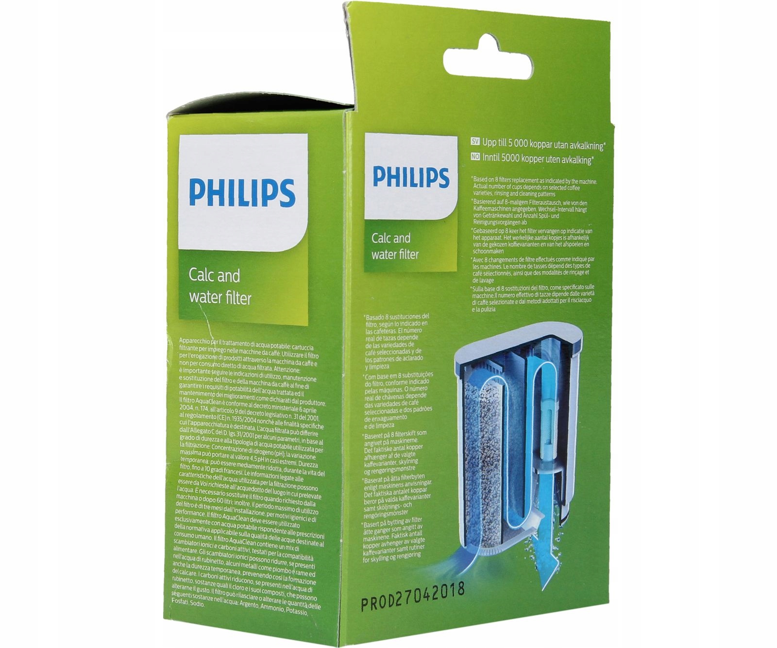 FILTR EKSPRESU SAECO AQUA CLEAN ORYGINAŁ Waga produktu z opakowaniem jednostkowym 0.4 kg