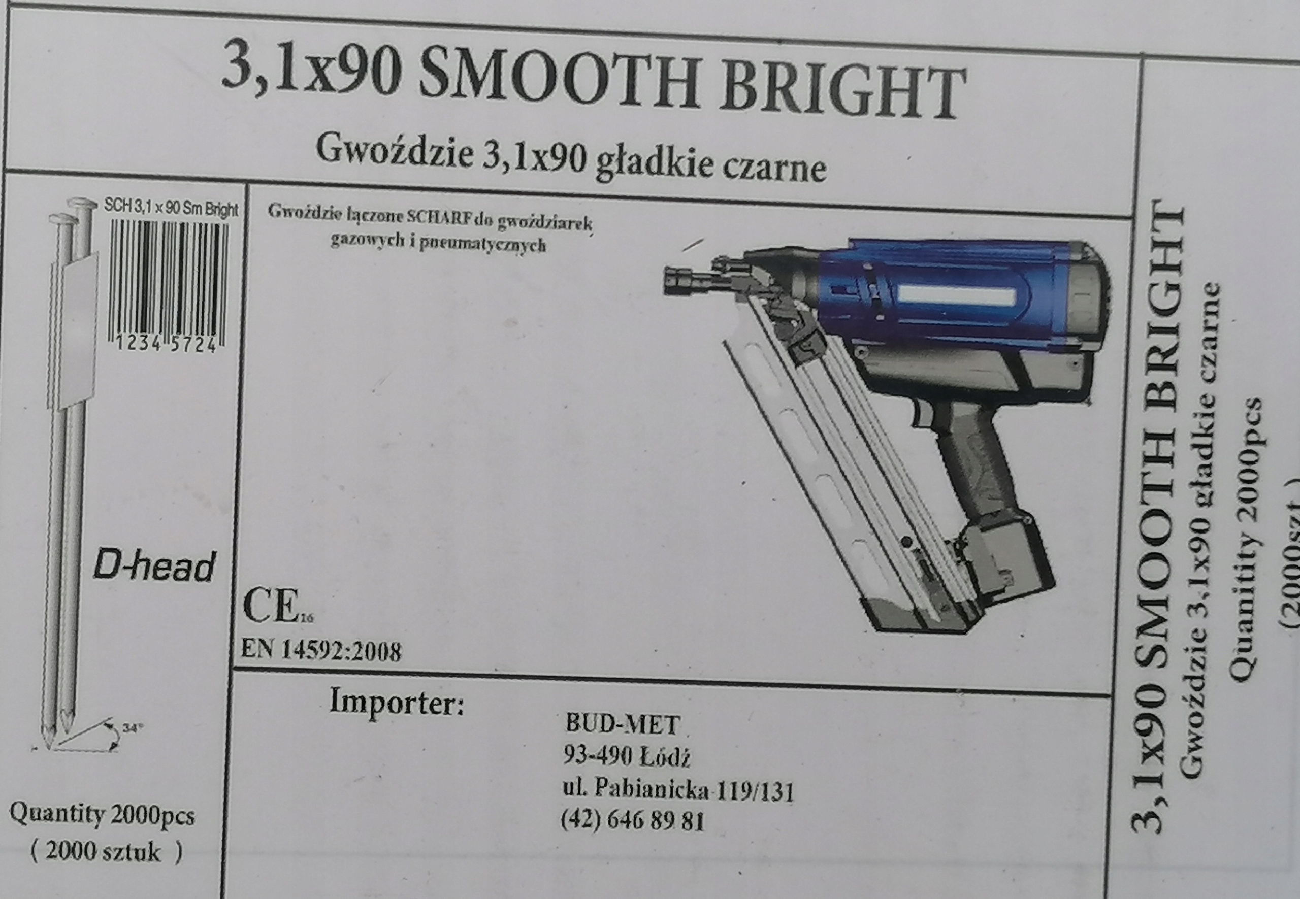Gwoździe do gwoździarki 3,1x90 SCHARF Marka Scharf