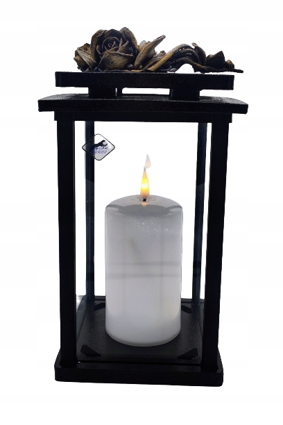 

Lampion K4/ Róża -MIX Żywica Czarny /1 Sztuk