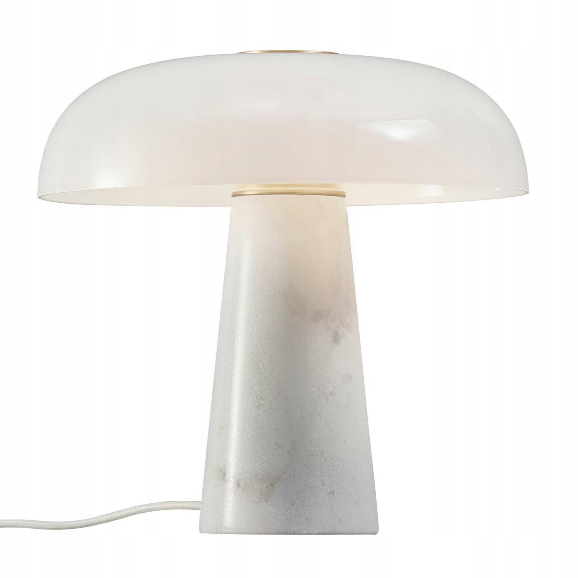 Nordlux Glossy stolná lampa E27 15W opál mramor/mosadz 32 cm