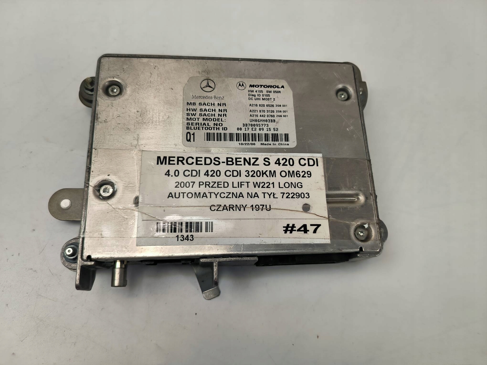 modulo BLUETOOTH A2168206526 mercedes-BENZ S 420