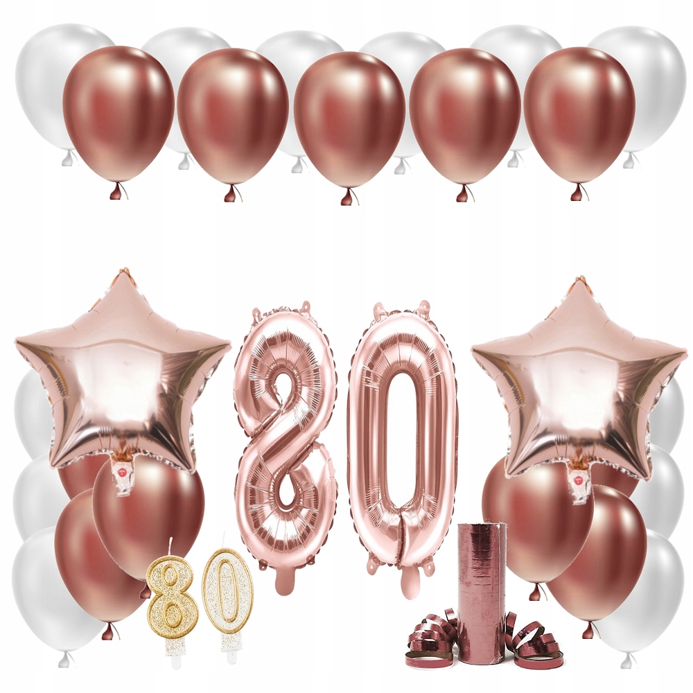 

Zestaw Balony 80 Rocznica Ślubu Rose Gold