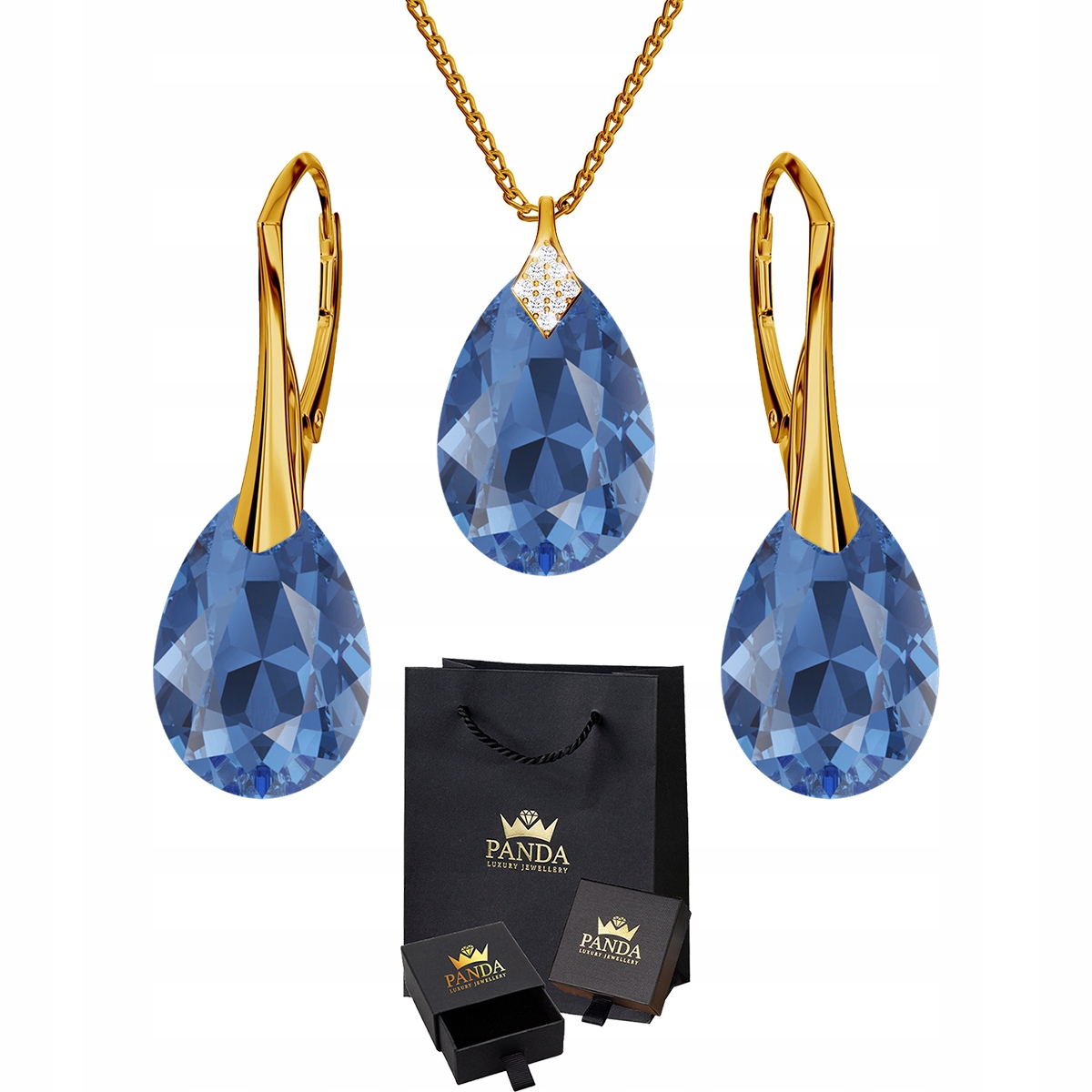 

Pozłacany Komplet Biżuterii Swarovski Srebro 925