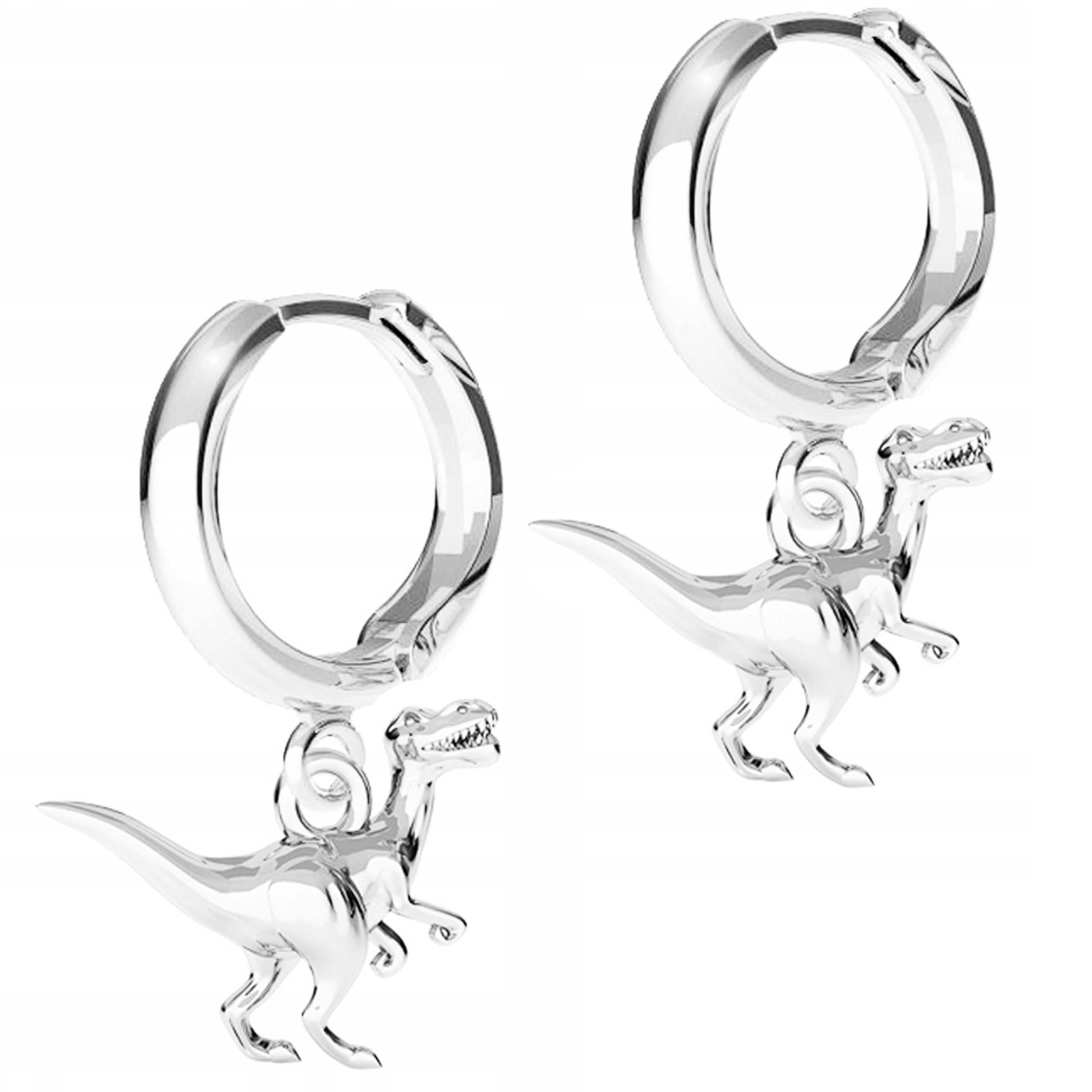 Stříbrné Náušnice s dinosaurem Dino Dinosauři T-rex Stříbro 925