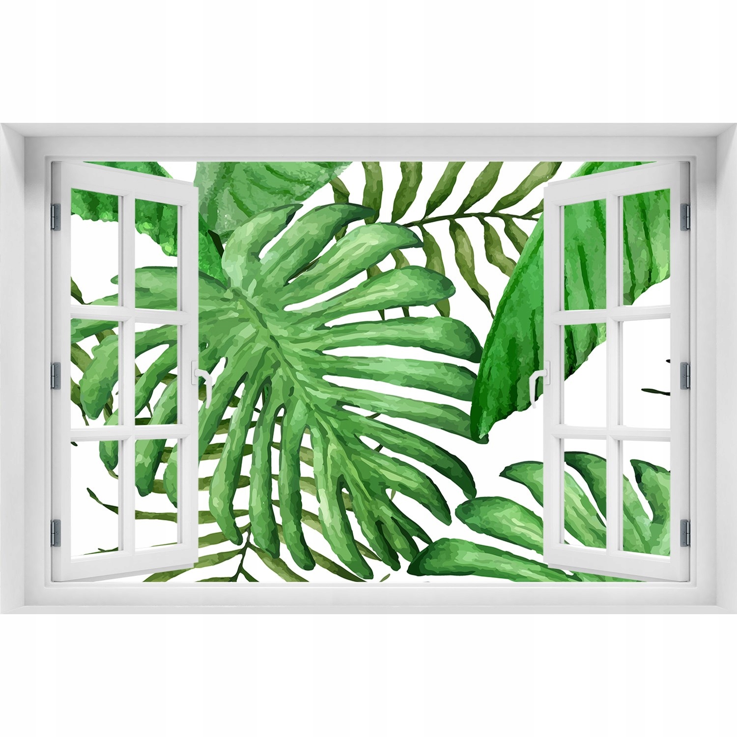 

Okleina 3D Okno Naklejka Tropikalne liście 90x60