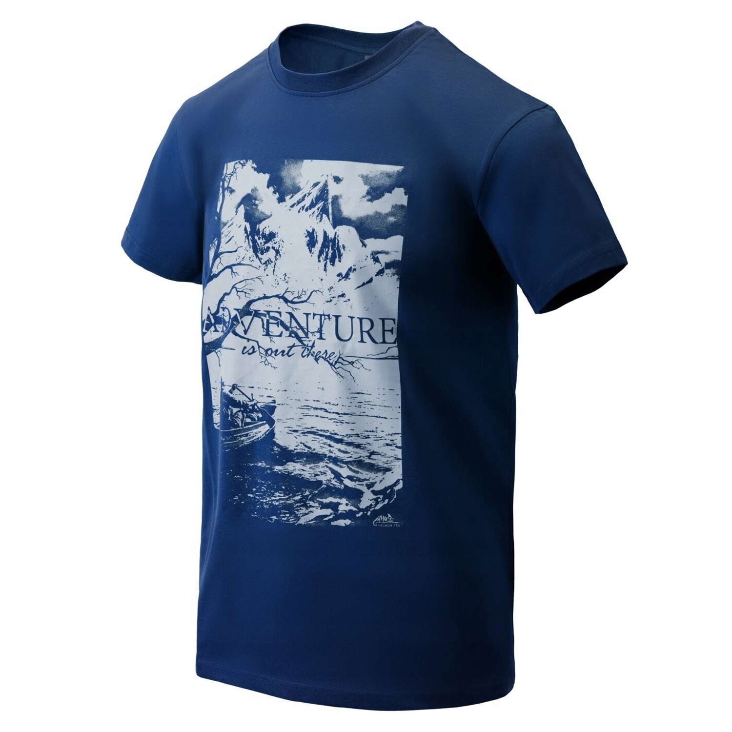 Pánské tričko s potiskem Adventure Is Out There Helikon modré XL