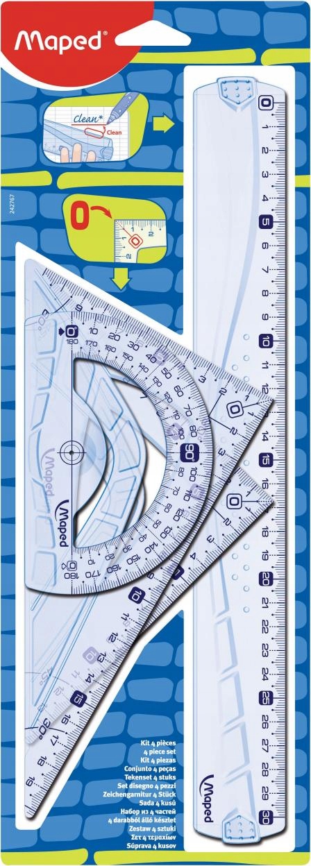 Komplet PRZYBORÓW na MATEMATYKE Geometryczne Przybory do Szkoły Graphic