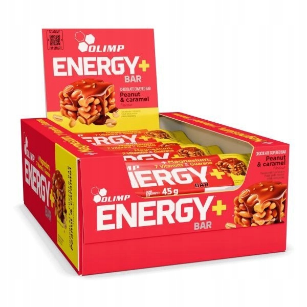 Baton Energetyczny Olimp Energy+ Smak Orzech i Karmel 45 g (20 sztuk)