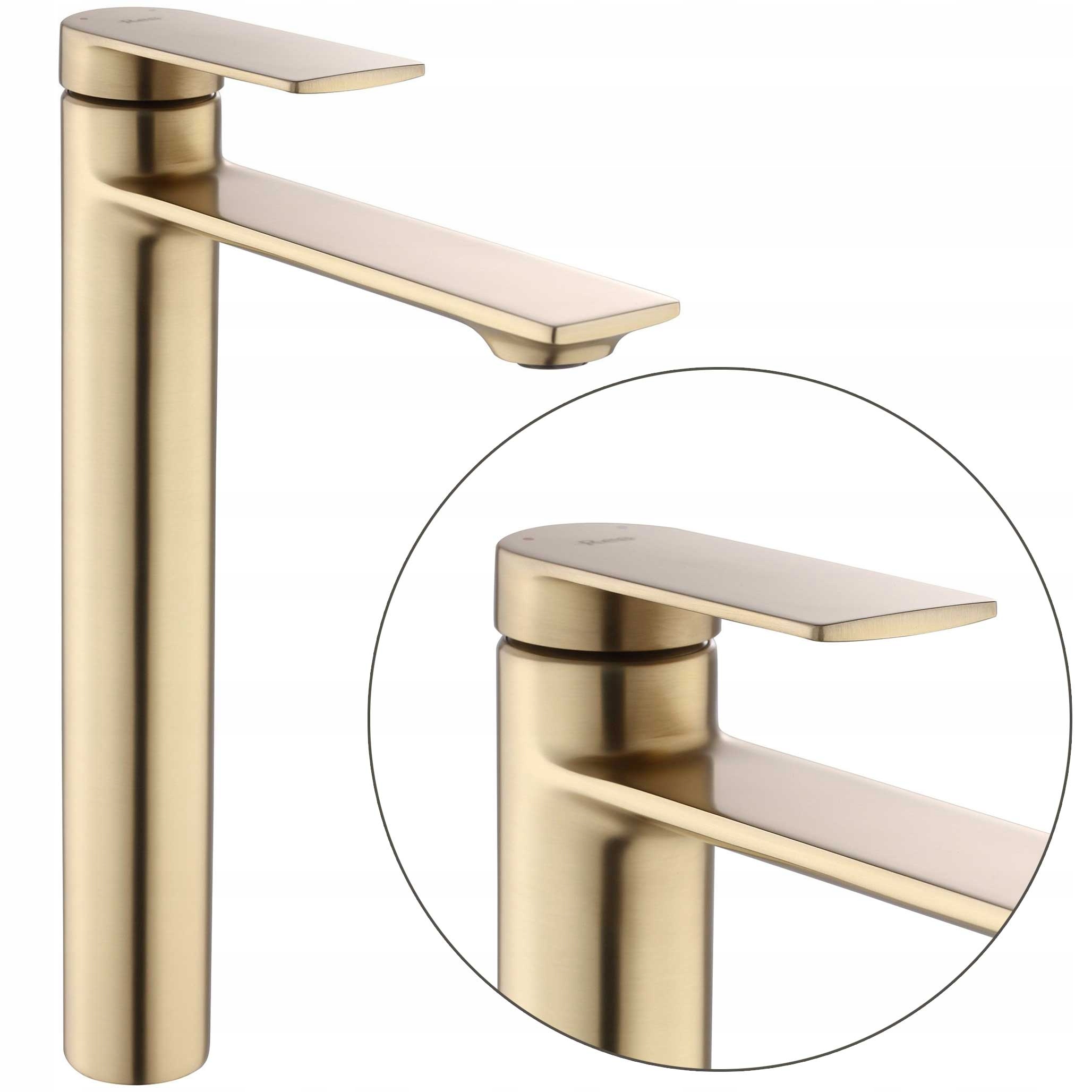 Umývadlová batéria Zlatá stojaca Rea Storm Vysoká kartáčovaná na dosku