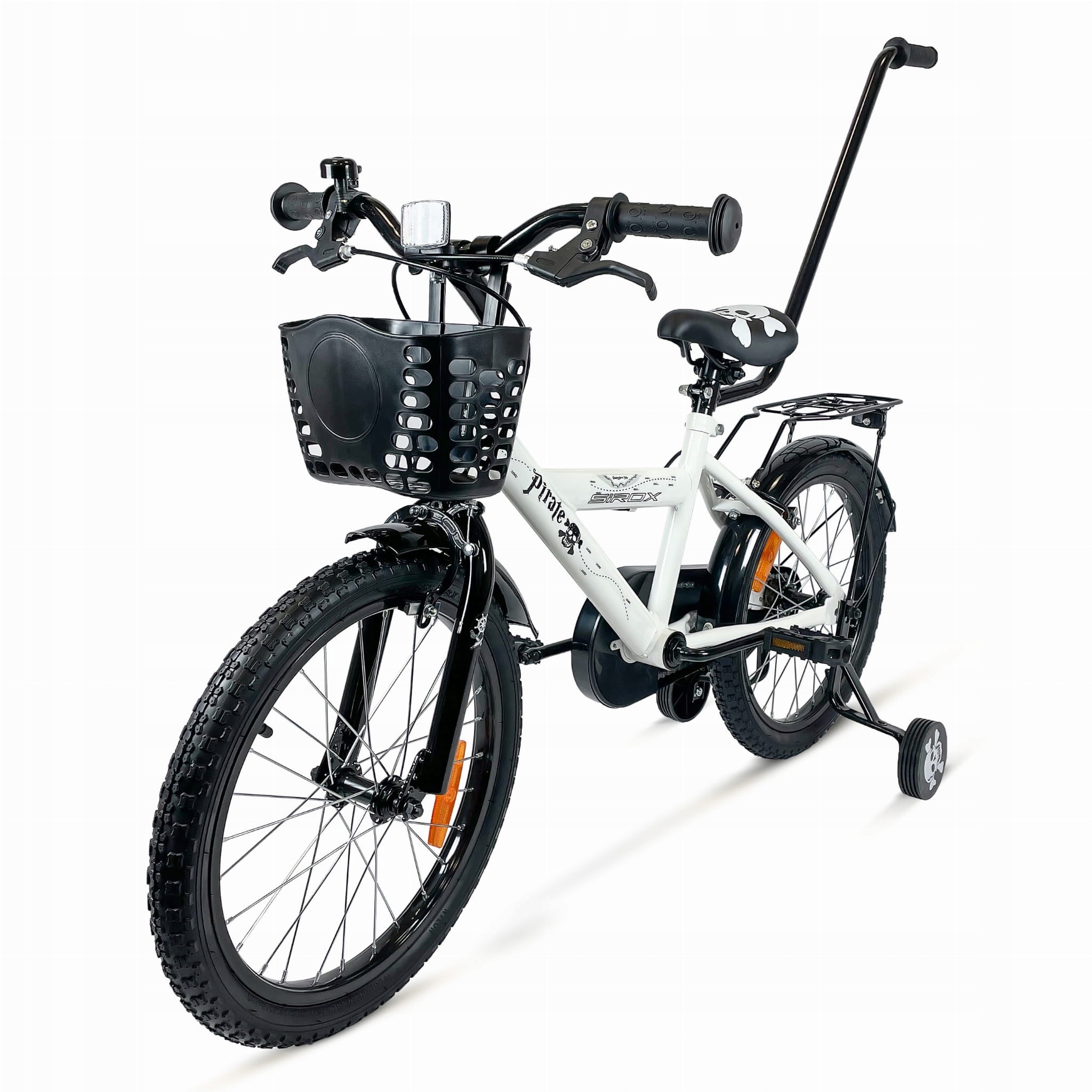 Rower Dziecięcy Sirox Montra Pirate koła18" Koszyk Bagażnik Prowadnik Biały