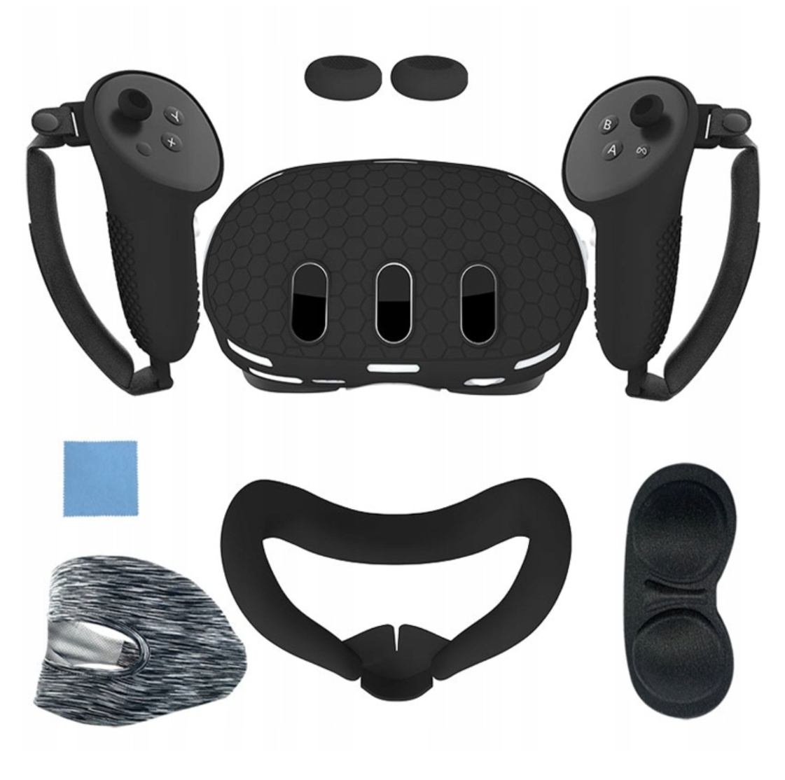 Zestaw 7w1 Etui Silikon Ochrona Do Oculus Meta Quest 3 Gogle Vr Full Osłona