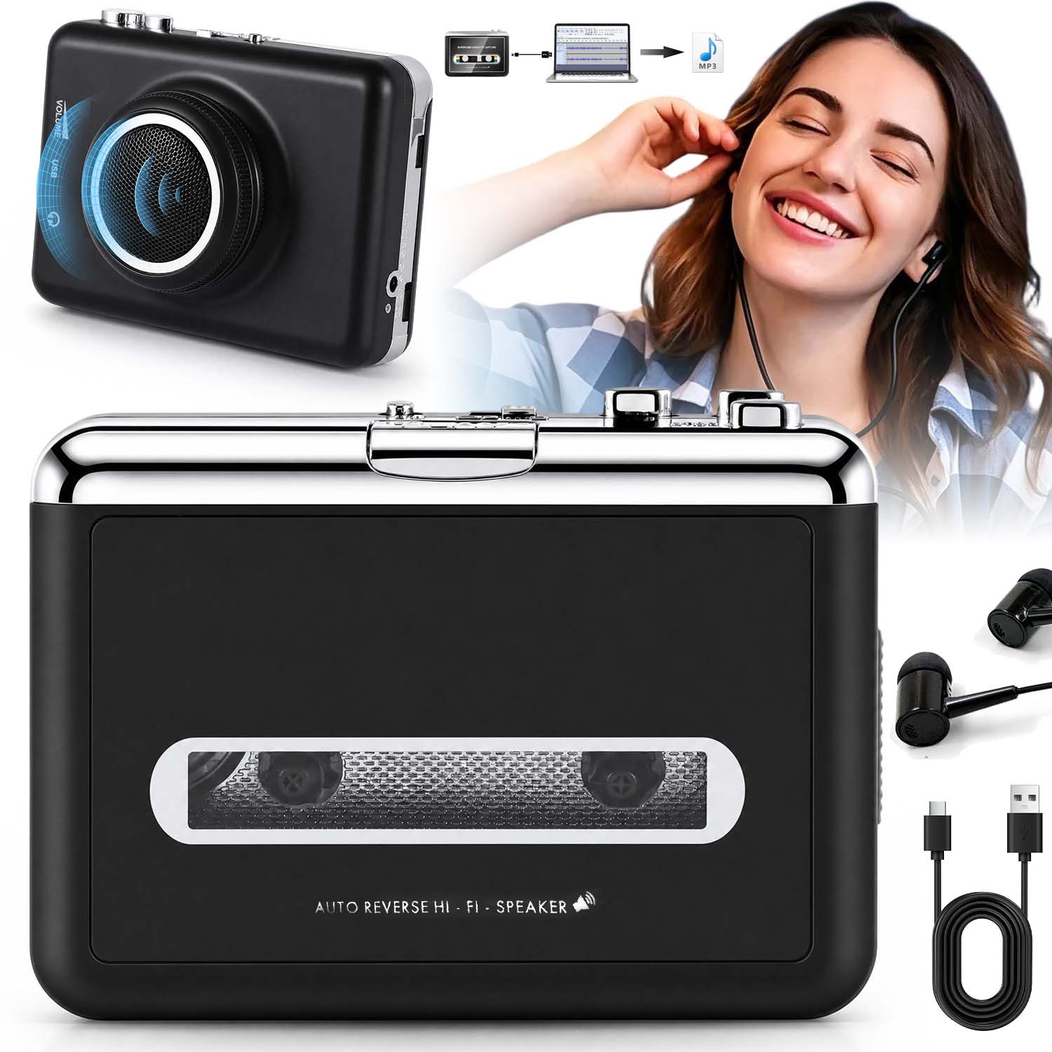 Přenosný Kazetový Přehrávač Usb Pro Systémy Windows Xp/vista/windows 7