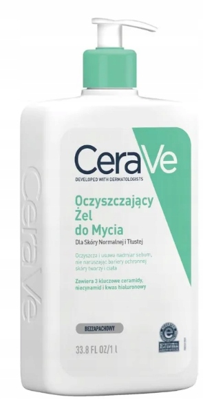 Cerave Foaming Cleanser Oczyszczający żel do mycia ciała twarzy 1000ml