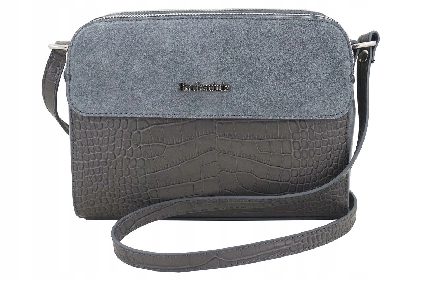 Dámská kožená kabelka crossbody kabelka přes rameno Šedá tmavá