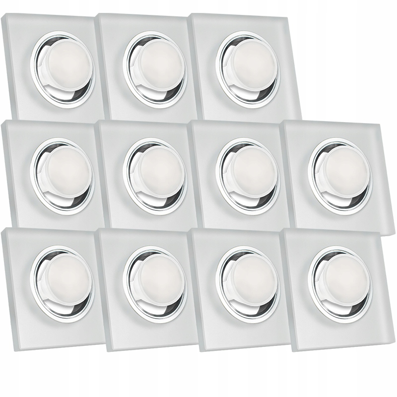 11X Skleněná Zapuštěná Lampa Námraza Kolo Silné Sklo Žárovka 3W