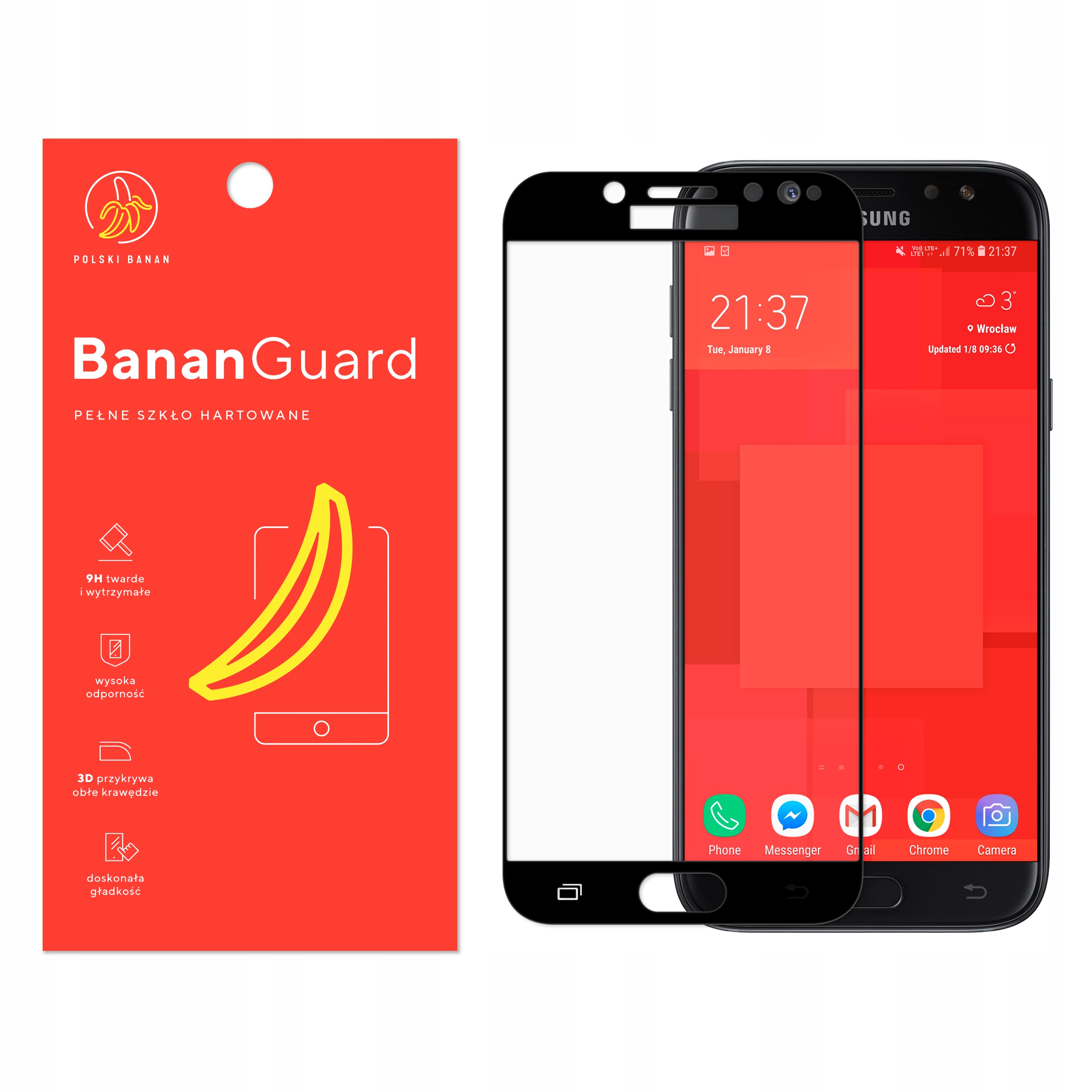 

Szkło Hartowane 3D Polski Banan do Samsung J7 2017