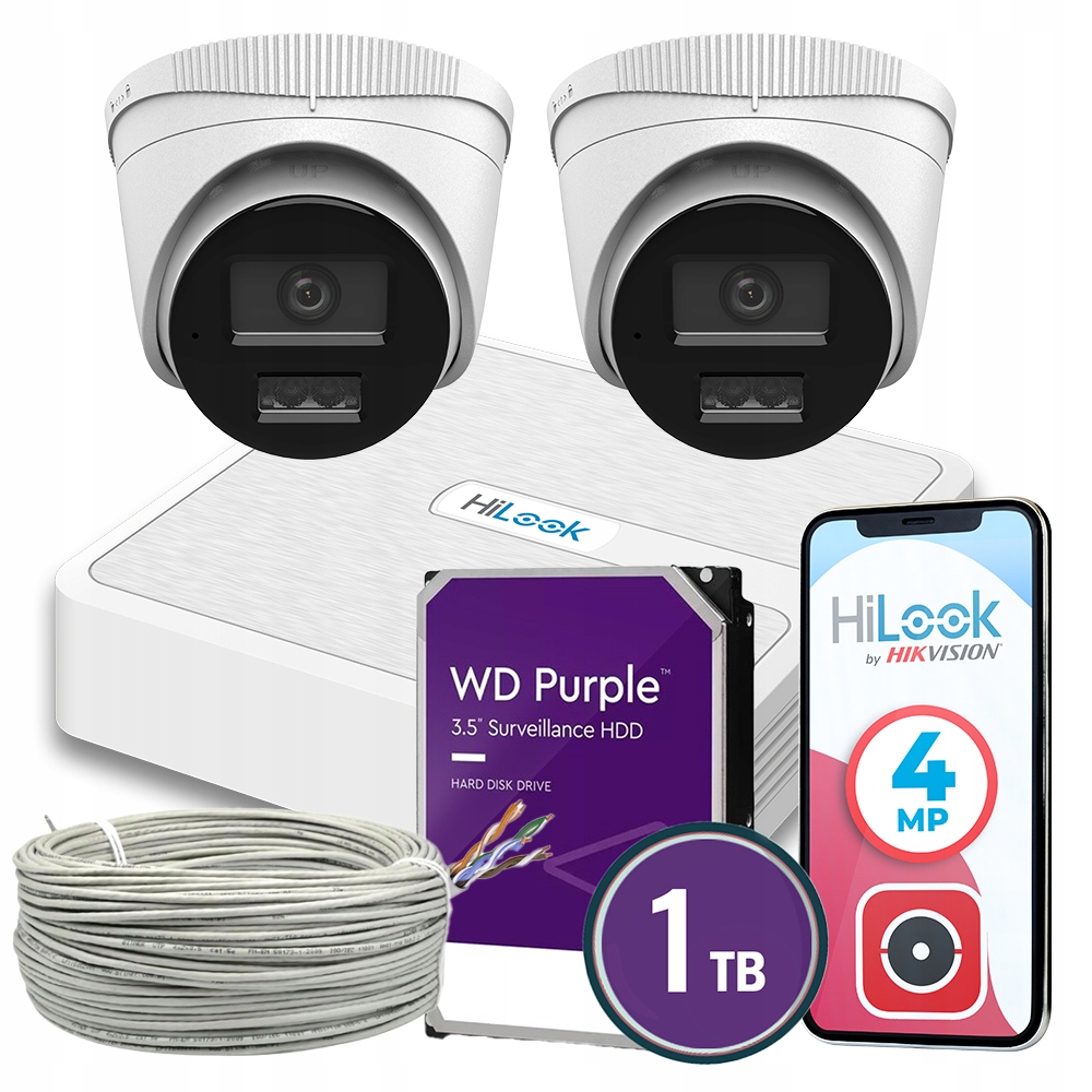 Sada pro monitorování Hikvision IPCAM-T4-30DL HiLook Series