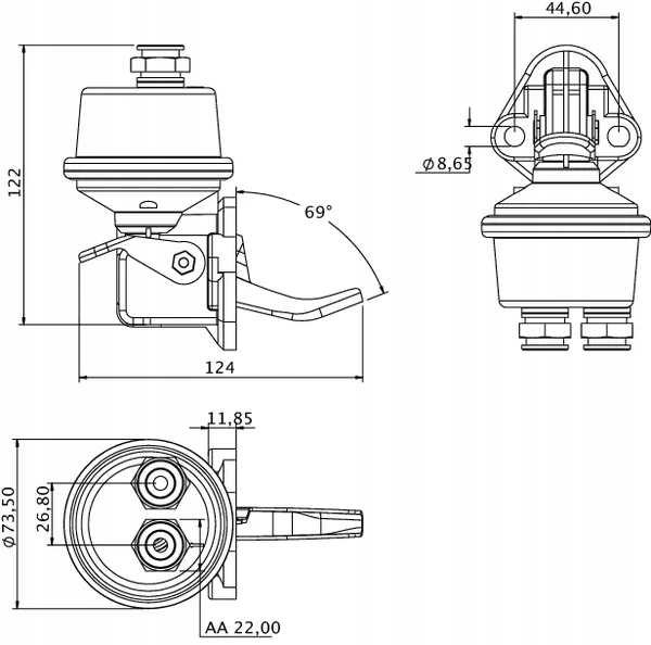 Pompa paliwa zasilająca Kramp, pasuje do NH Numer katalogowy części 2830266KR