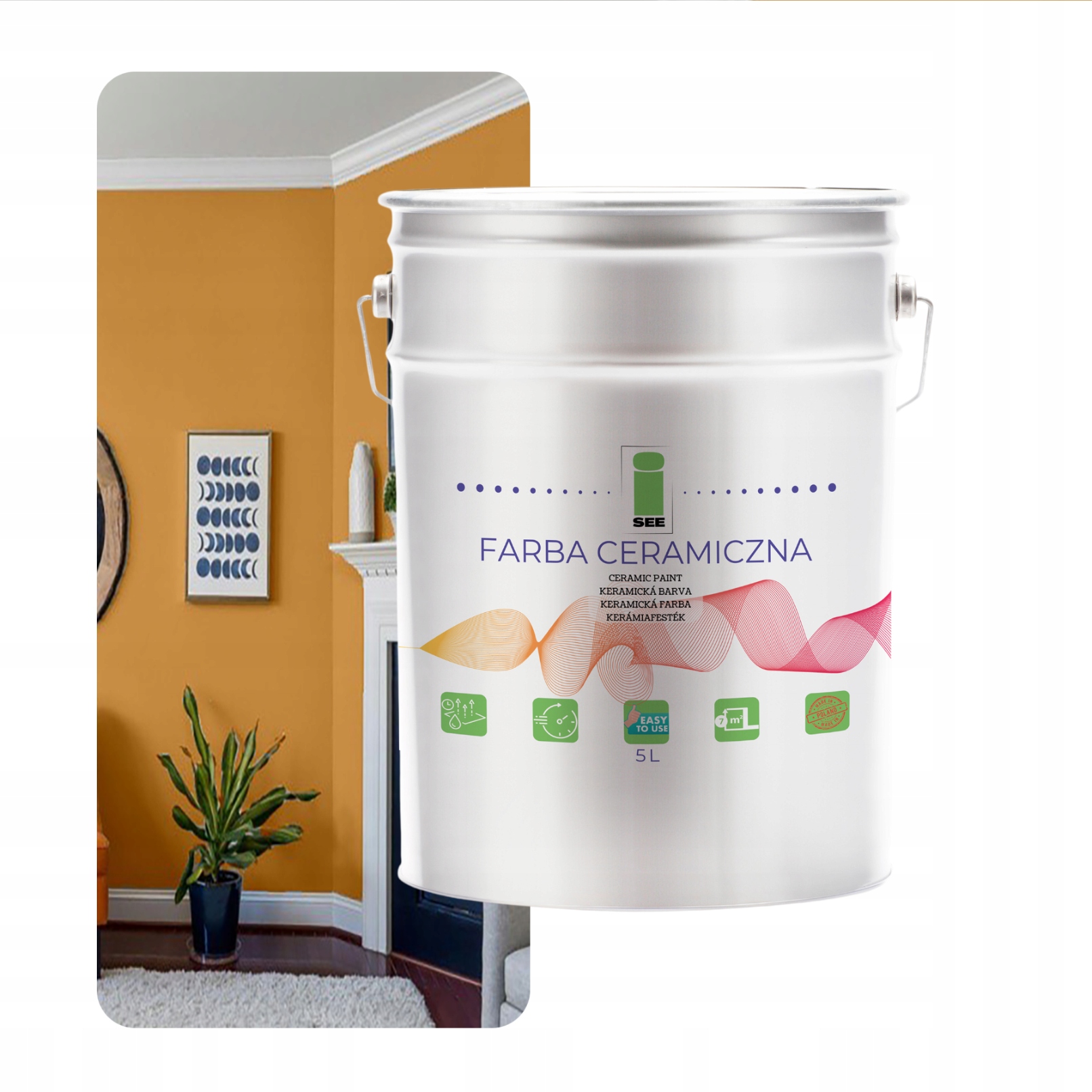 Umývateľná Keramická Farba Na Stenu Zlatá Svetlá Terrakota 5 L