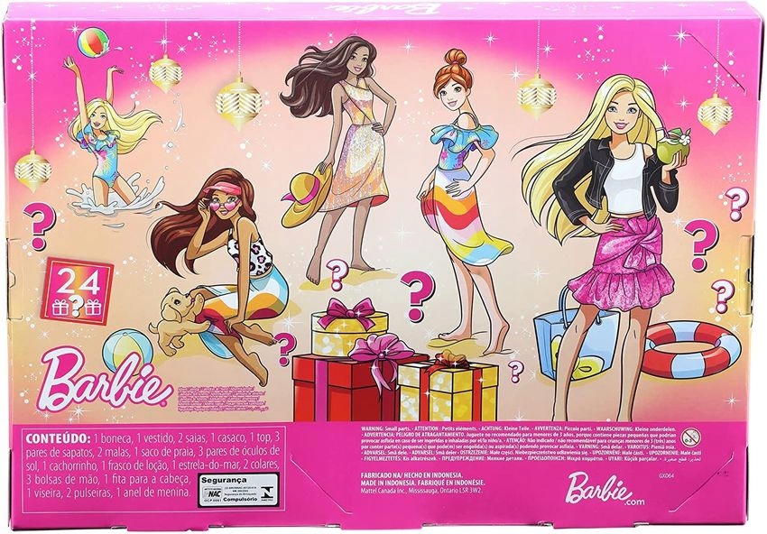 Адвент-календарь Barbie Fashionistas, кукла, одежда и собачка, 24 сюрприза, от 3 лет — фото 5