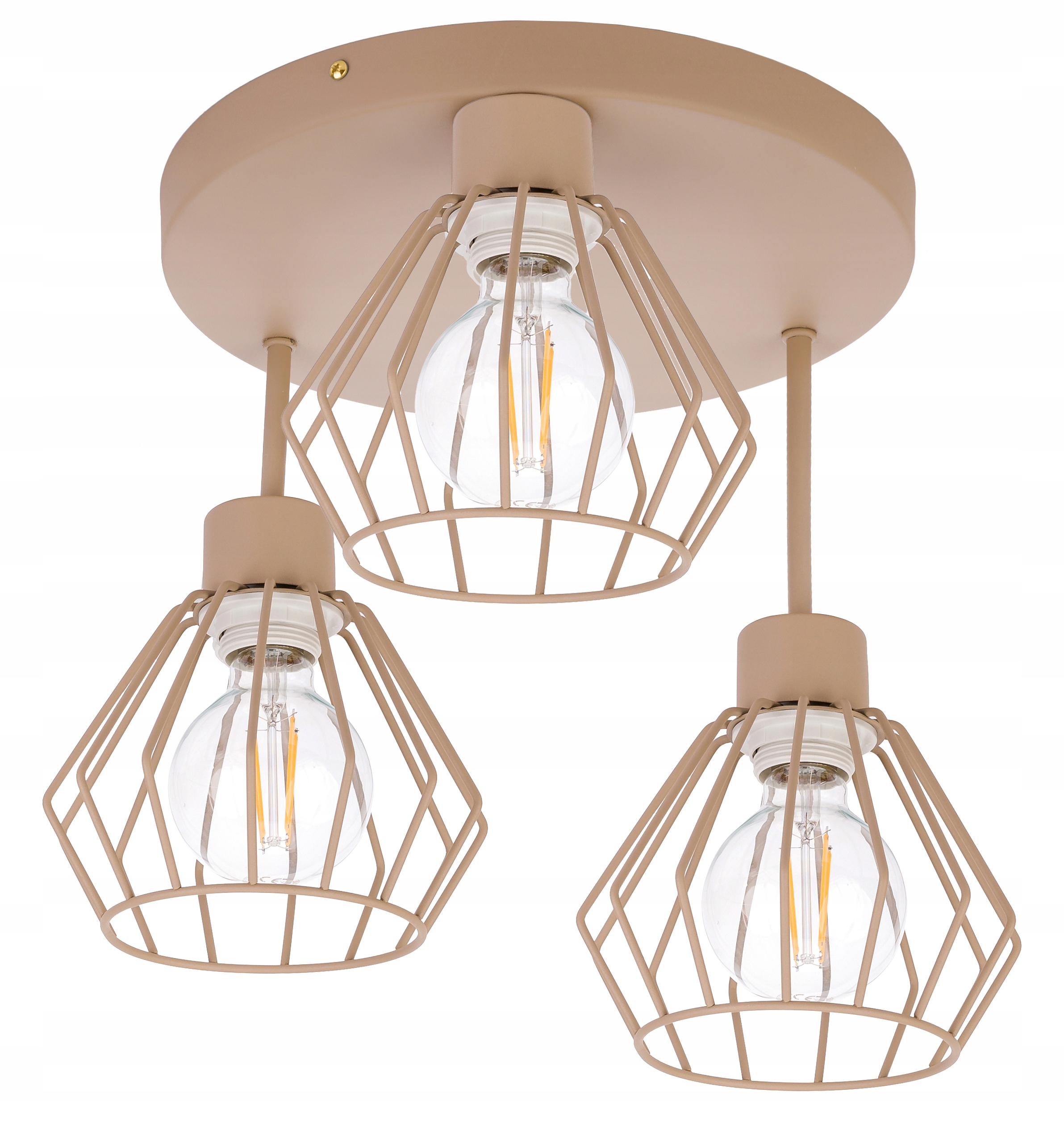 Závěsná Stropní Lampa Stropní Svítidlo Pevný Lustr Brylant 3 E27 Kašmír béžová ecru