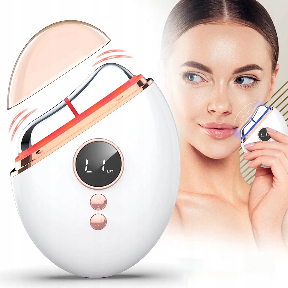 Přístroj Pro Masáž Obličeje Ems Gua Sha Led Světelná Terapie 3 Režimy