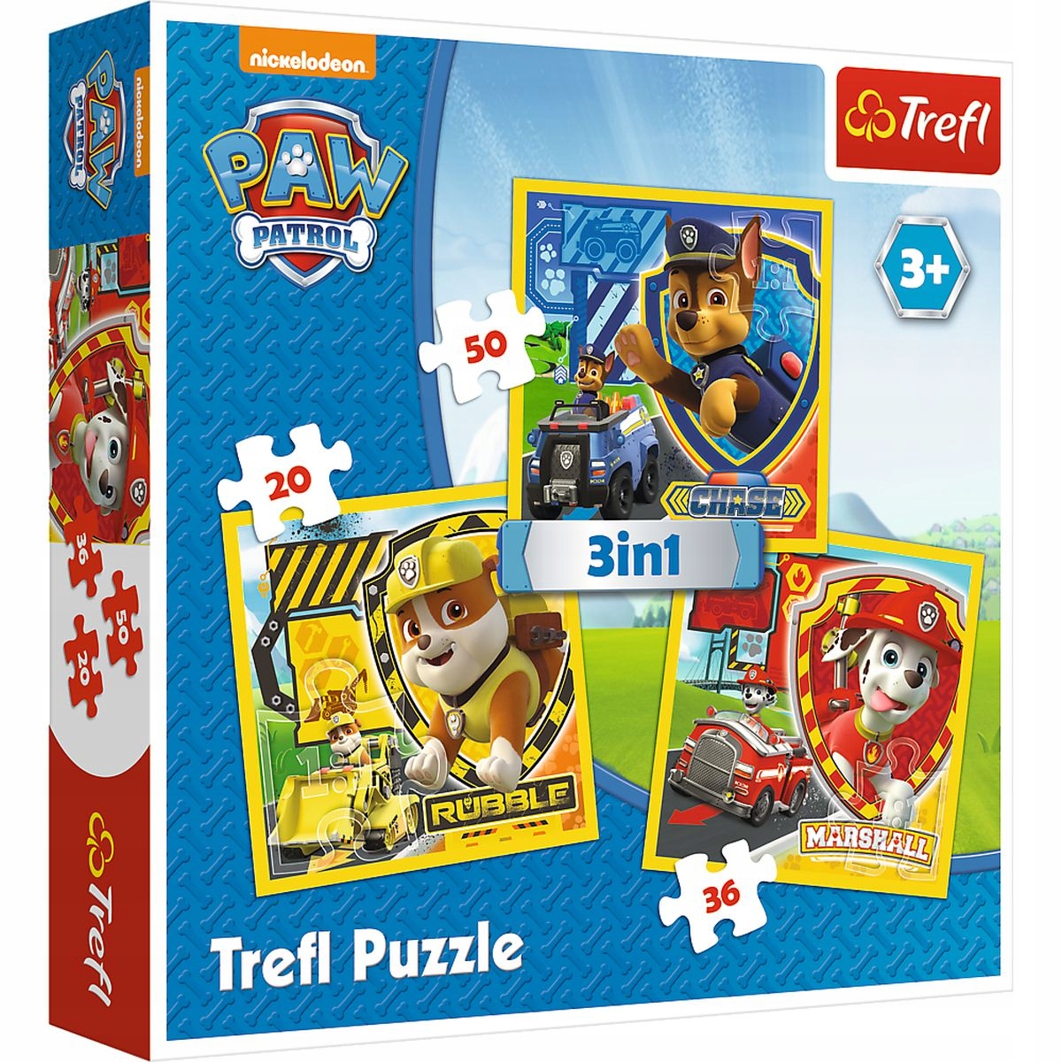 PUZZLE TREFL 3w1 FROZEN MOC ANNY I ELSY KRAINA LODU 34847 106 ELEM
