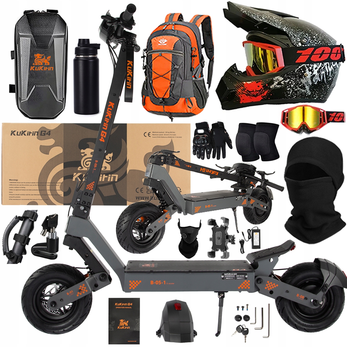 KuKirin G4 Skládací elektrická vozidla 2000W 70KM/H 60V 20Ah 75km Dárek