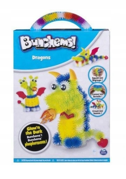 BUNCHEMS ŚWIECĄCE SMOKI KOLOROWE RZEPY ZESTAW