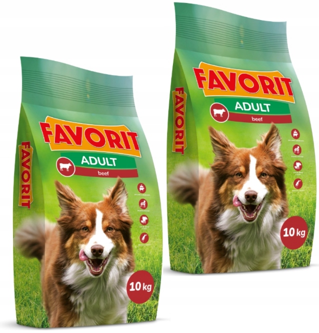 Levně Favorit hovězí krmivo pro psy 2x10kg